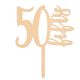 Make A Wish Birch Effect - Number 50 Wooden Cake Topper