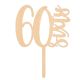 Make A Wish Birch Effect - Number 60 Wooden Cake Topper