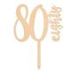 Make A Wish Birch Effect - Number 80 Wooden Cake Topper