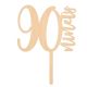 Make A Wish Birch Effect - Number 90 Wooden Cake Topper