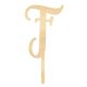 Make A Wish Birch Effect - Letter F Wooden Cake Topper