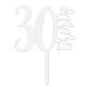 Make A Wish White - Number 30 Acrylic Cake Topper