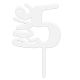 Make A Wish White - Number 5 Acrylic Cake Topper