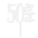 Make A Wish White - Number 50 Acrylic Cake Topper