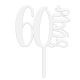 Make A Wish White - Number 60 Acrylic Cake Topper