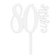 Make A Wish White - Number 80 Acrylic Cake Topper