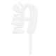 Make A Wish White - Number 9 Acrylic Cake Topper
