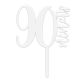 Make A Wish White - Number 90 Acrylic Cake Topper
