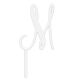 Make A Wish White - Letter M Acrylic Cake Topper