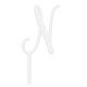 Make A Wish White - Letter N Acrylic Cake Topper