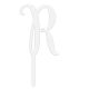 Make A Wish White - Letter R Acrylic Cake Topper