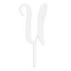 Make A Wish White - Letter U Acrylic Cake Topper