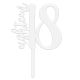 Make A Wish White - Number 18 Acrylic Cake Topper