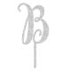 Make A Wish Silver Glitter - Letter B Acrylic Cake Topper