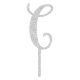 Make A Wish Silver Glitter - Letter C Acrylic Cake Topper