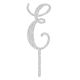 Make A Wish Silver Glitter - Letter E Acrylic Cake Topper