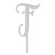 Make A Wish Silver Glitter - Letter F Acrylic Cake Topper