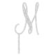 Make A Wish Silver Glitter - Letter M Acrylic Cake Topper