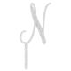 Make A Wish Silver Glitter - Letter N Acrylic Cake Topper