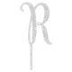 Make A Wish Silver Glitter - Letter R Acrylic Cake Topper