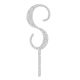 Make A Wish Silver Glitter - Letter S Acrylic Cake Topper