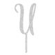 Make A Wish Silver Glitter - Letter U Acrylic Cake Topper