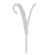 Make A Wish Silver Glitter - Letter V Acrylic Cake Topper