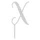 Make A Wish Silver Glitter - Letter X Acrylic Cake Topper