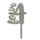 Make A Wish Silver Glitter - Number 4 Acrylic Cake Topper