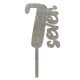 Make A Wish Silver Glitter - Number 7 Acrylic Cake Topper