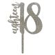Make A Wish Silver Glitter - Number 18 Acrylic Cake Topper