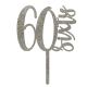 Make A Wish Silver Glitter - Number 60 Acrylic Cake Topper