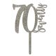 Make A Wish Silver Glitter - Number 70 Acrylic Cake Topper