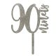 Make A Wish Silver Glitter - Number 90 Acrylic Cake Topper
