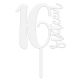Make A Wish White - Number 16 Acrylic Cake Topper