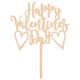 Make A Wish Birch Effect - Happy Valentines Day Wooden Cake Topper