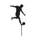 Make A Wish Black - Footballer Acrylic Cake Topper