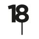 Make A Wish Black - Birthday Number 18 Acrylic Cake Topper