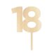 Make A Wish Birch Effect - Birthday Number 18 Wooden Cake Topper