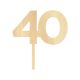 Make A Wish Birch Effect - Birthday Number 40 Wooden Cake Topper