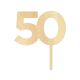 Make A Wish Birch Effect - Birthday Number 50 Wooden Cake Topper
