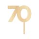 Make A Wish Birch Effect - Birthday Number 70 Wooden Cake Topper