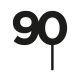 Make A Wish Black - Birthday Number 90 Acrylic Cake Topper