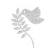 Make A Wish Silver Glitter - Dove And Olive Branch Acrylic Cake Topper