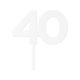 Make A Wish White - Birthday Number 40 Acrylic Cake Topper