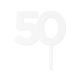 Make A Wish White - Birthday Number 50 Acrylic Cake Topper