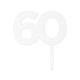 Make A Wish White - Birthday Number 60 Acrylic Cake Topper