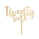 Make A Wish Birch Effect - Script Number 21 Wooden Cake Topper