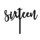 Make A Wish Black - Script Number 16 Acrylic Cake Topper