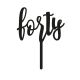 Make A Wish Black - Script Number 40 Acrylic Cake Topper